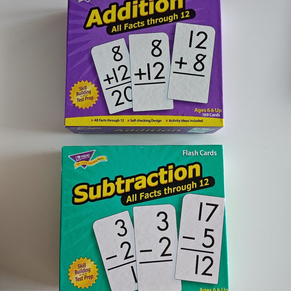 Addition and Subtraction Math Flash Cards Sets